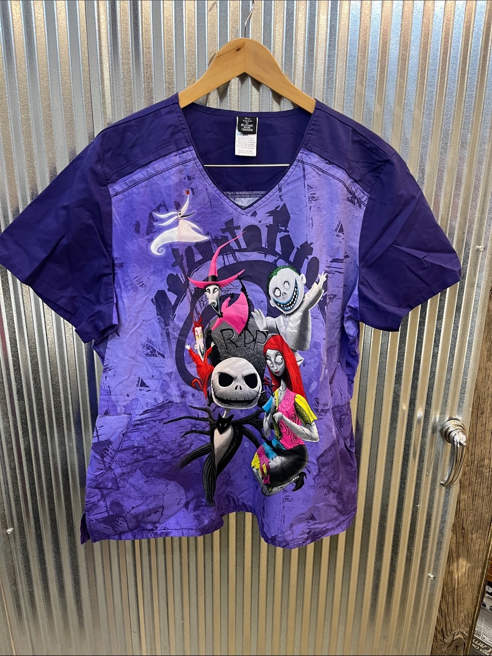 Disney Purple The Nightmare Before Christmas Character V-Neck Tee